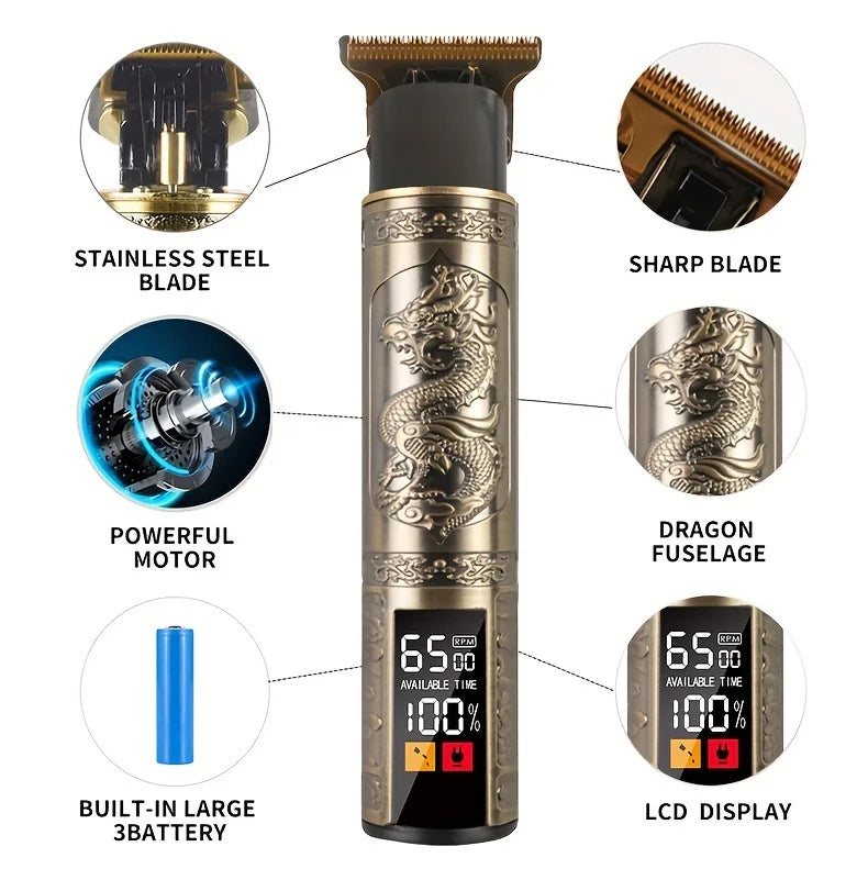 Máquina barbeador de cortar cabelo e fazer barba profissional de alta potencia e durabilidade dragon